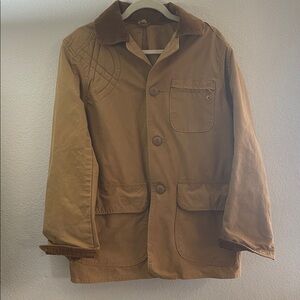 Men's Brown JCHiggins hunting Jacket multiple pockets L ptp 23, 29length
